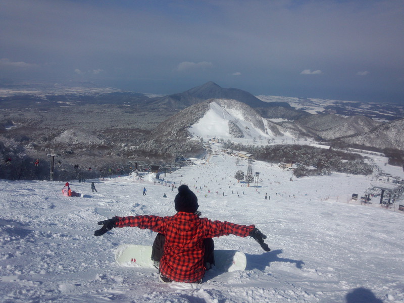 雪の大山と日本海とわたし★